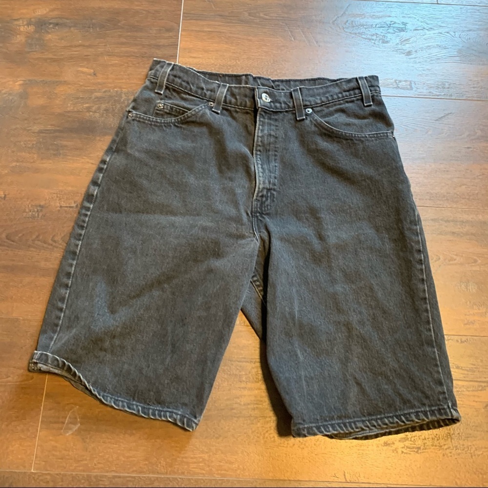 Black Orange Tab Levi Jeans Shorts